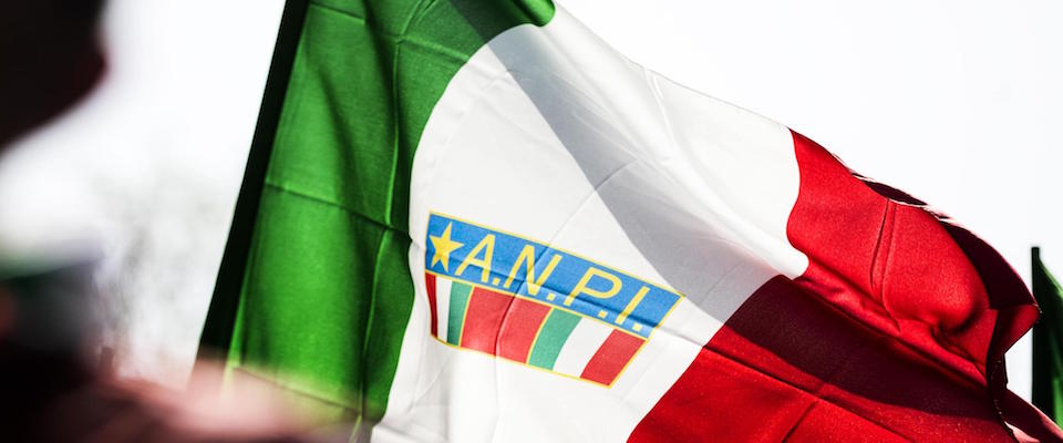 The ANPI (Italian National Partisans Association) flag waves during a rally marking the 74rd Liberation Day in Rome, Italy, 25 April 2019. Liberation Day (Festa della Liberazione) is a nationwide public holiday in Italy that is annually celebrated on 25 April. The day remembers Italians who fought against the Nazis and Mussolini?s troops during World War II and honors those who served in the Italian Resistance.  ANSA/ANGELO CARCONI