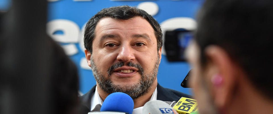 Il leader della Lega, Matteo Salvini durante una dichiarazione ai giornalisti in occasione degli Stati Generali amministratori regionali della Lega, Roma, 17 febbraio 2020.
ANSA/ALESSANDRO DI MEO