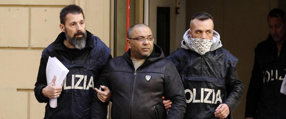 Carmine Spada, detto ‘Romoletto’, considerato il capo del clan, arrestato nella maxi operazione di Ostia, 25 gennaio 2018. 
ANSA/MASSIMO PERCOSSI