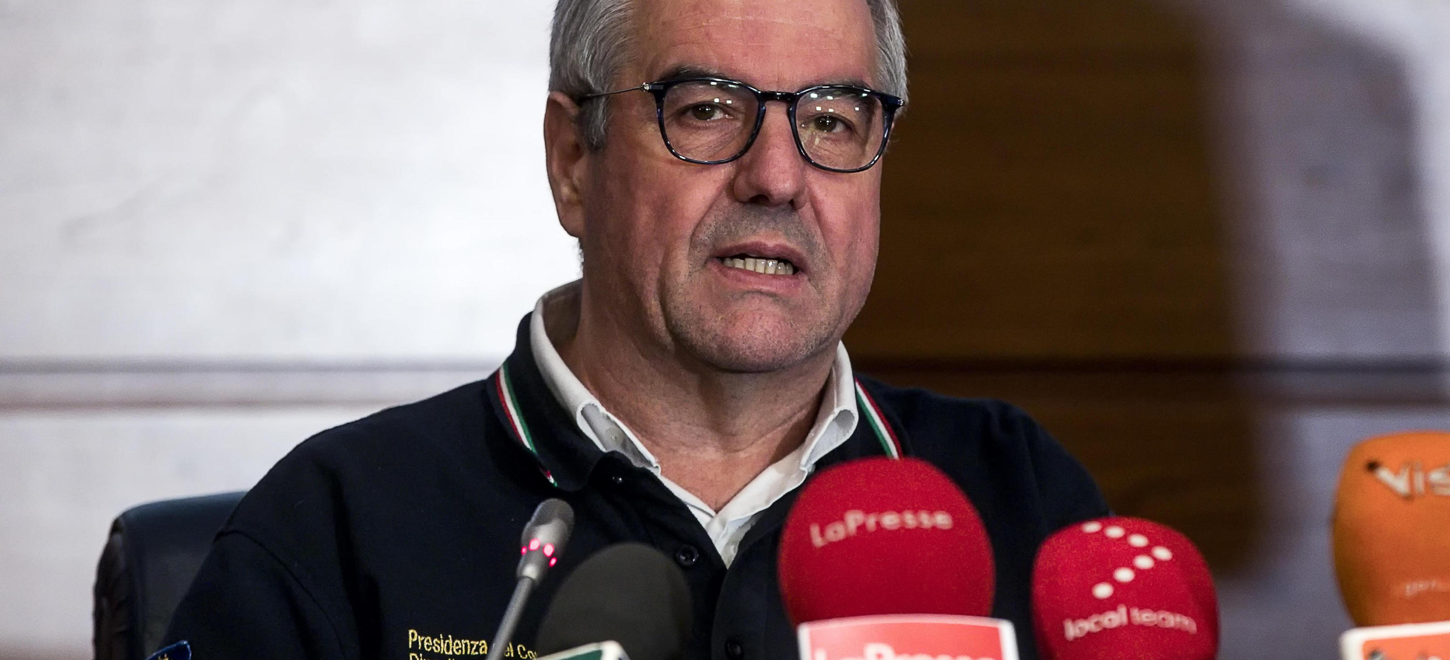 Il capo della protezione civile Angelo Borrelli durante il punto stampa per líemergenza Coronavirus, Roma, 29 febbraio 2020. ANSA/ANGELO CARCONI