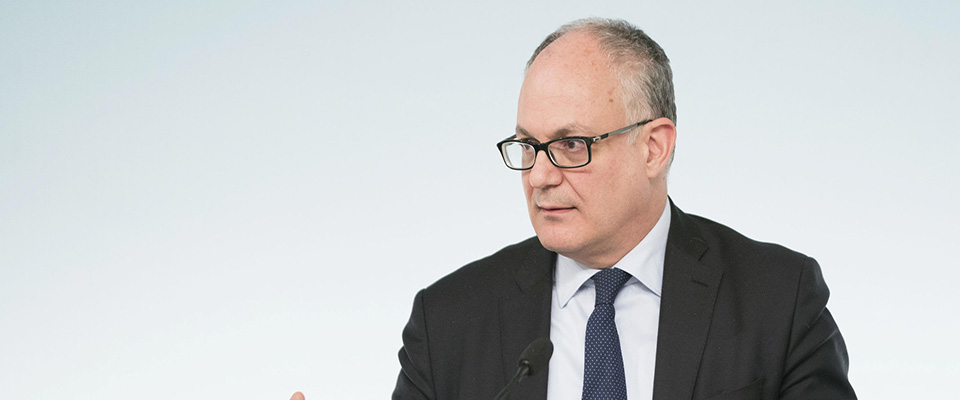 Italian Economy Minister, Roberto Gualtieri, attends a press conference at the end of the Council of Ministers for the Coronavirus emergency at the Palazzo Chigi in Rome, Italy, 05 March 2020.
ANSA/UFFICIO STAMPA PALAZZO CHIGI/FILIPPO ATTILI