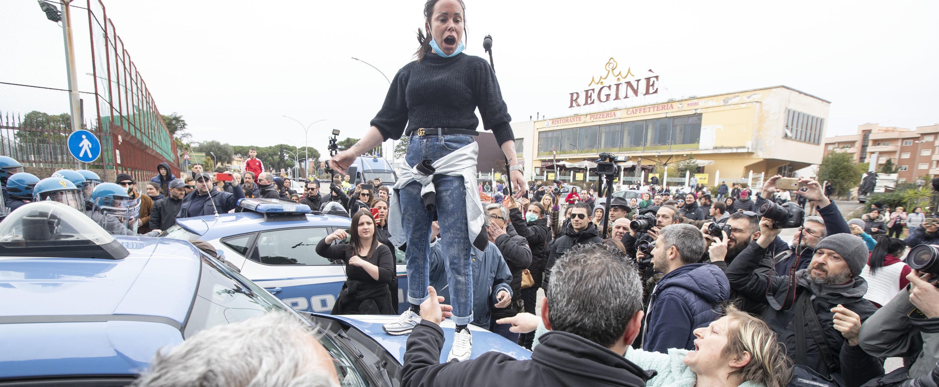 La protesta a Rebibbia.  ANSA/MASSIMO PERCOSSI