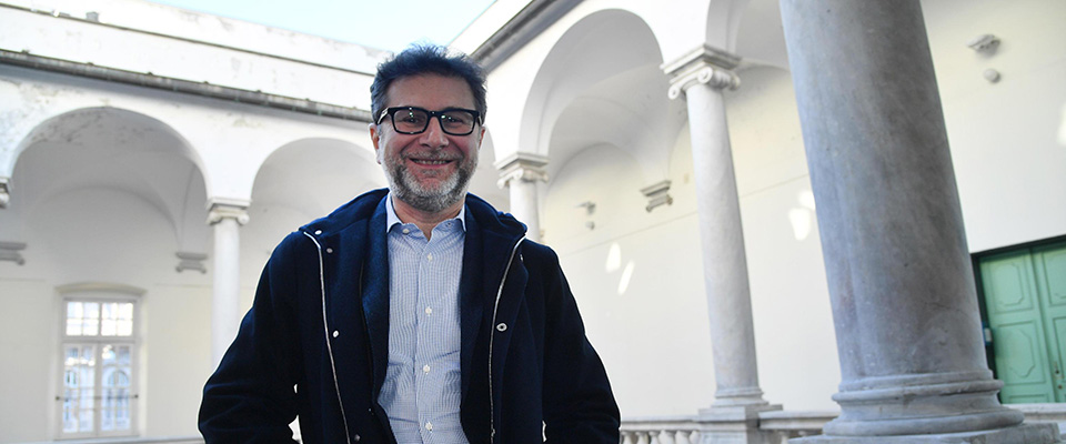 Fabio Fazio in occasione della Giornata per Fabrizio De Andrè a 20 anni dalla morte del cantautore genovese.Genova, 11 gennaio 2019. ANSA/LUCA ZENNARO