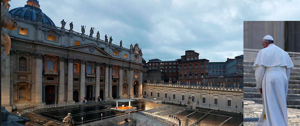 Il Papa, momento solenne  in piazza San Pietro: “Preghiamo per uscire dalle tenebre” (video)