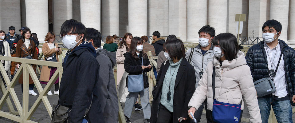 Tourists line up to undergo checks to gain access to St. Peter’s Basilica at the Vatican, 03 March 2020. After the increase of coronavirus infections in different areas of Italy, further precautionary measures, which include strict attention to the control of the small territory, have been taken at the Vatican. The five usual Vatican passages operate with stricter control and selection rules than in the past. Within the Vatican City, some areas are monitored with more care and attention.
ANSA/ ALESSANDRO DI MEO