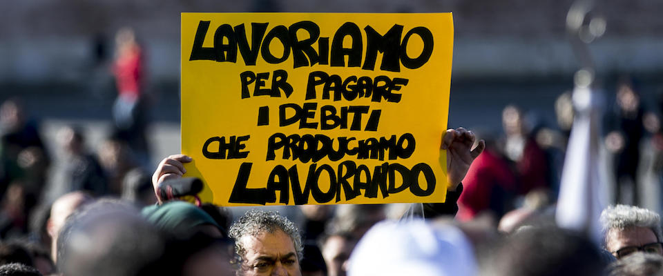 Un momento della manifestazione delle Partite Iva a piazza del Popolo, Roma, 22 gennaio 2020. ANSA/ANGELO CARCONI