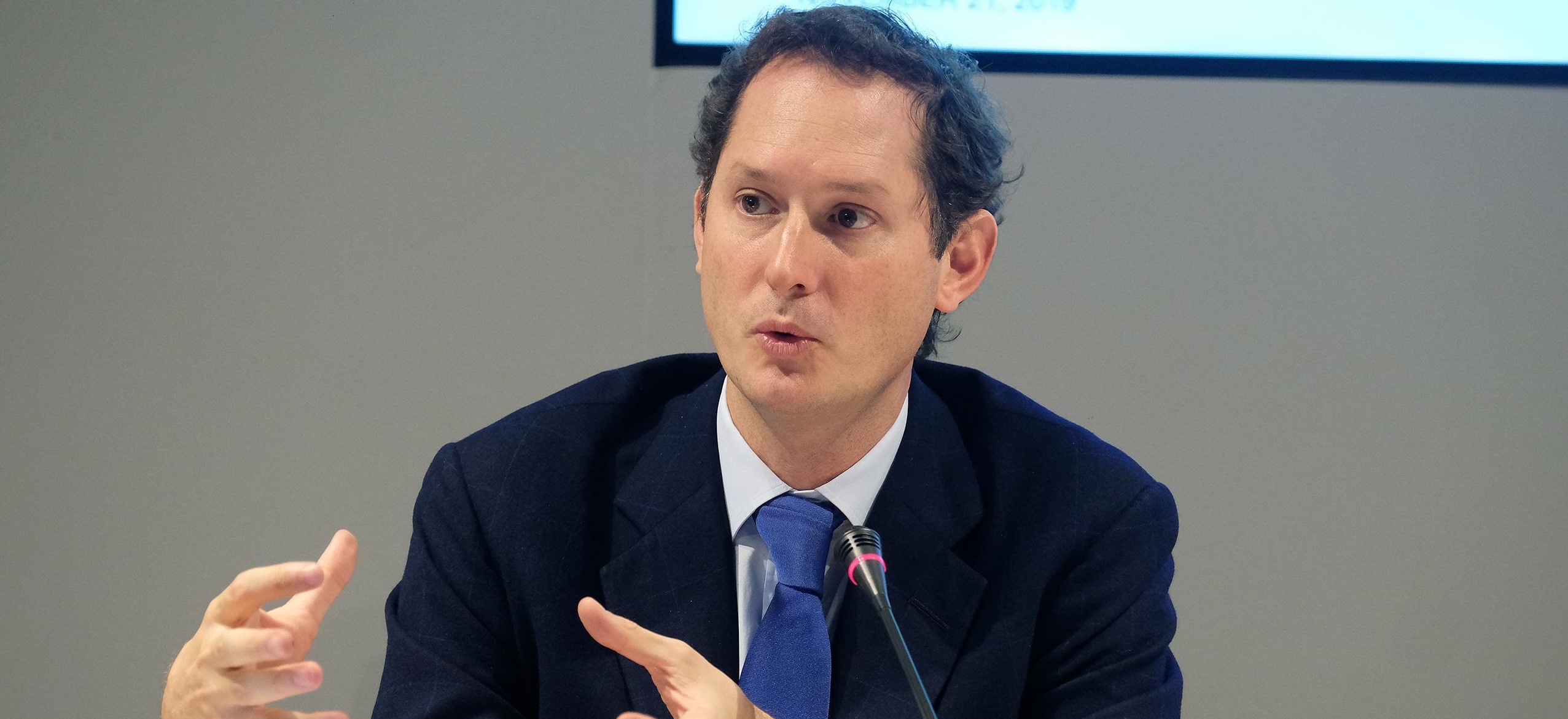 Il presidente di FCA, FCA Italy e Ferrari John Elkann durante l?investor day di Exor presso la fondazione Agnelli, Torino, 21 Novembre 2019  
ANSA/ ALESSANDRO DI MARCO