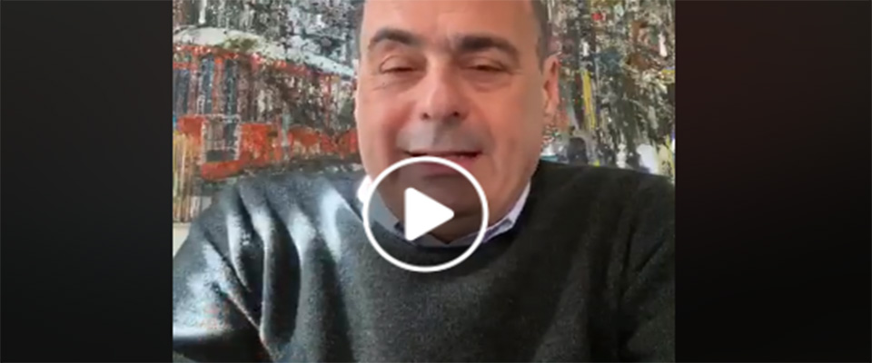 Anche Zingaretti colpito dal coronavirus. Che affronta con stile (video)