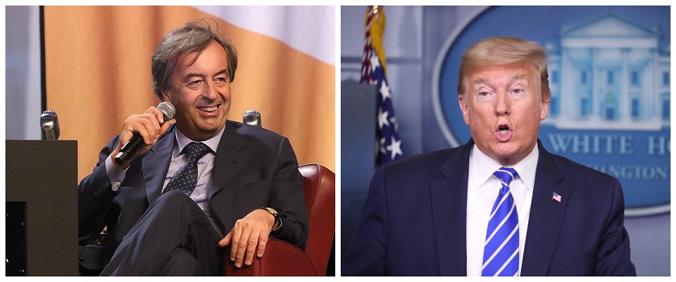 BeFunky-collage con foto Ansa di Burioni e Trump