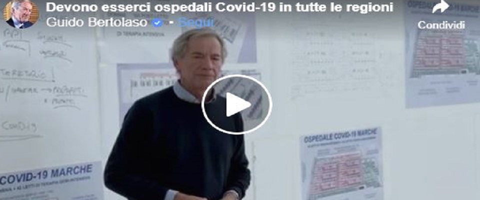 Frame da video postato sulla pagina Fb di Bertolaso