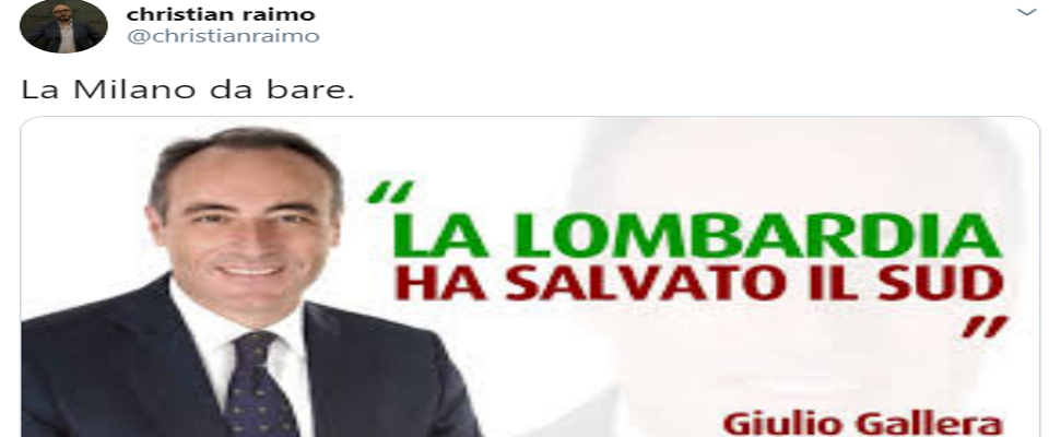 Raimo e il tweet della vergogna “Milano da bare” per attaccare la giunta leghista e Gallera