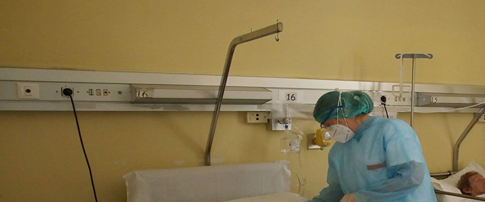 A nurse takes care of one of the patients in the Covid non-serious sector of the RSA (Residenze Sanitaria Assististici) of the Requested Foundation of Gussago detachment of the civilian of Brescia, Italy, 14 April 2020. Countries around the world are taking measures to stem the widespread of the SARS-CoV-2 coronavirus which causes the COVID-19 disease. Ansa Filippo Venezia