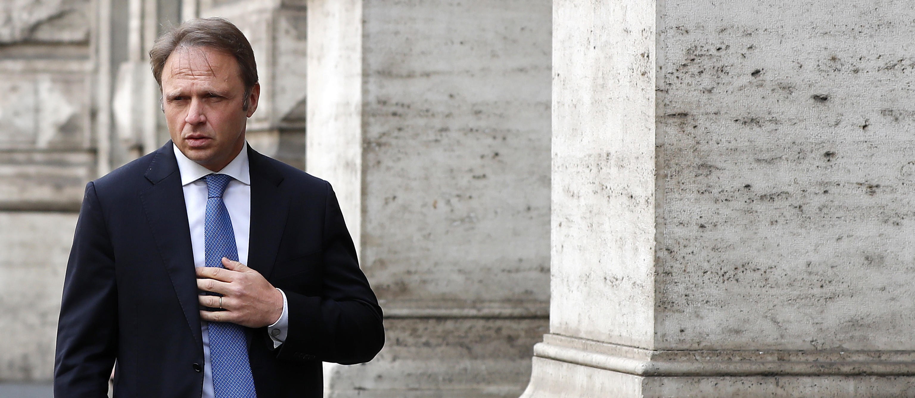 Francesco Lollobrigida, Fratelli d’Italia, durante la riunione della cabina di regia del Governo con l’opposizione,