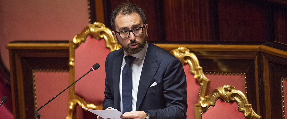 Il ministro della Giustizia, Alfonso Bonafede, nel corso dell’informativa al Senato sull’attuale situazione delle carceri, Roma, 11 marzo 2020.
ANSA/ MAURIZIO BRAMBATTI