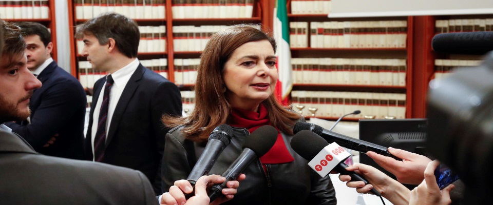 Laura Boldrini durante convegno Pd ”Per la dignita’ delle persone”, Roma 16 dicembre 2019. ANSA/GIUSEPPE LAMI