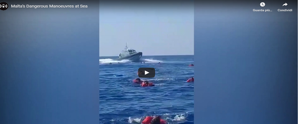 migranti speronati dalla guardia costiera maltese frame da video Youtube