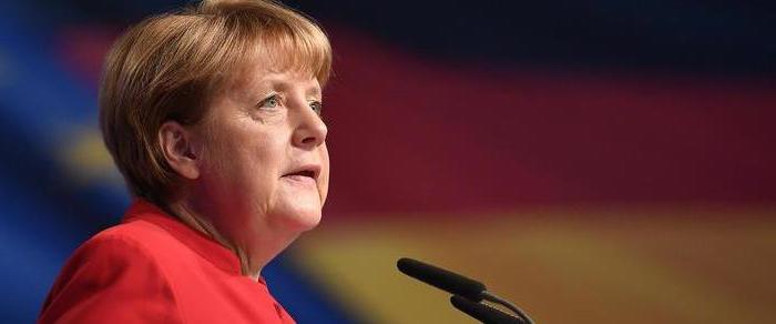 German Chancellor and Chairwomen of the CDU, Angela Merkel, gestures during her speech as part of a general party conference of the Christian Democratic Union (CDU) in Essen, Germany, Tuesday, Dec. 6, 2016. Merkel wants to secure the backing of her conservative party to head up the party’s campaign for next September’s election. (ANSA/AP Photo/Martin Meissner) [CopyrightNotice: Copyright 2016 The Associated Press. All rights reserved.]