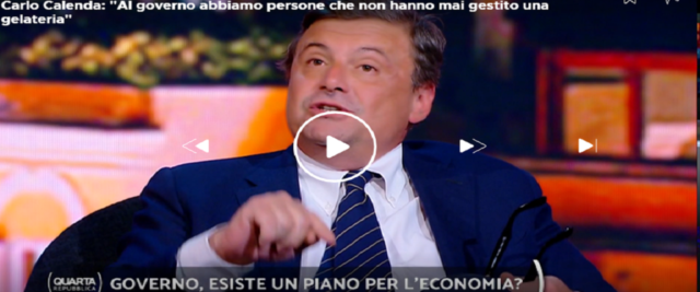 Calenda a Quarta Repubblica frame dalla tv