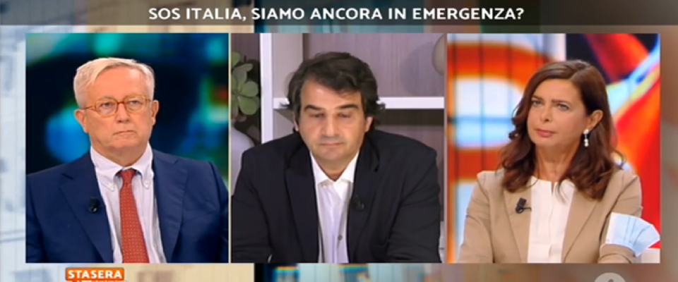 Stato d’emergenza, Boldrini ce l’ha con i negazionisti. Tremonti la gela: così l’economia andrà ancora giù (video)