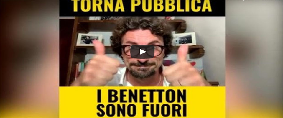 Il comico Toninelli fa sbellicare il web con l’esultanza “muta” su Benetton (video)