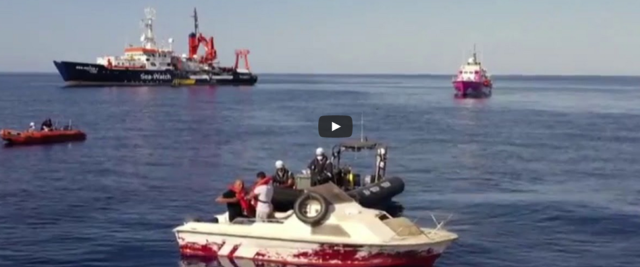 Video dei soccorsi delle Ong e della nave di Banksy dell'Ansa postato su Youtube