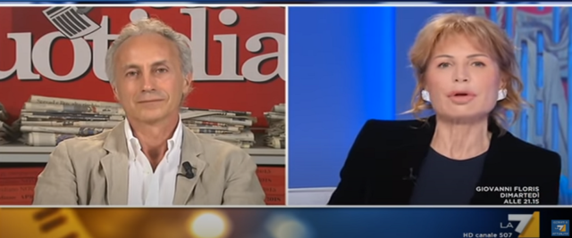 Travaglio dalla Gruber frame da video Youtube