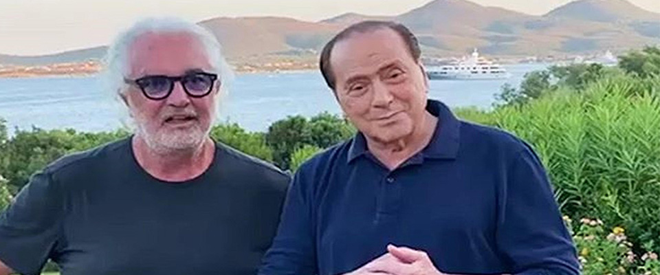 Una foto tratta dal profilo di Flavio Briatore mostra l’imprenditore in compagnia di Silvio Berlusconi, Milano, 25 Agosto 2020. INSTAGRAM