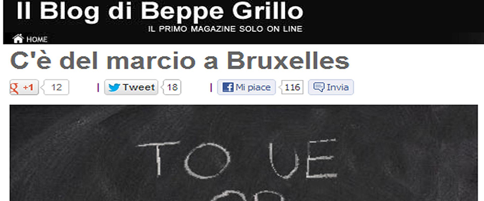 Il Blog di Beppe Grillo.   ANSA/BEPPEGRILLO.IT   +++ EDITORIAL USE ONLY – NO SALES +++