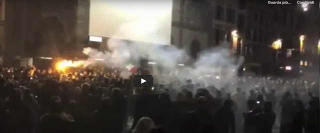 Scontri a Firenze fermate 20 persone frame e video Askanews da Youtube