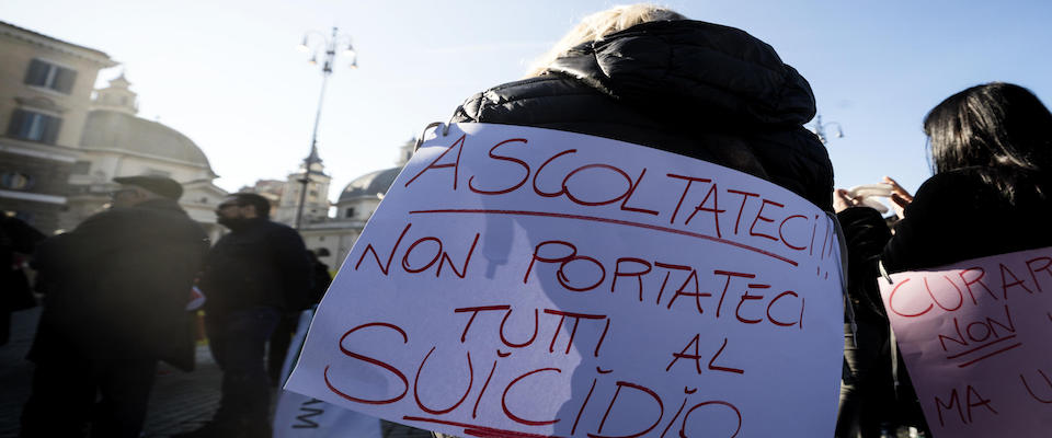 Un momento della manifestazione delle Partite Iva a piazza del Popolo, Roma, 22 gennaio 2020. ANSA/ANGELO CARCONI