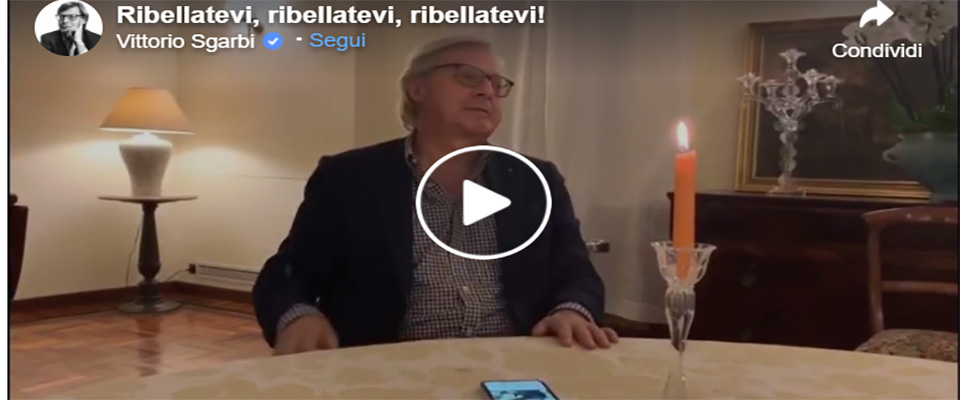 “Ribellatevi!”. Sgarbi con attori, ristoratori e ambulanti contro “il maledetto governo Conte” (video)