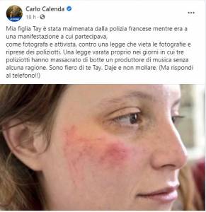 La figlia di Calenda pestata dalla polizia a Parigi