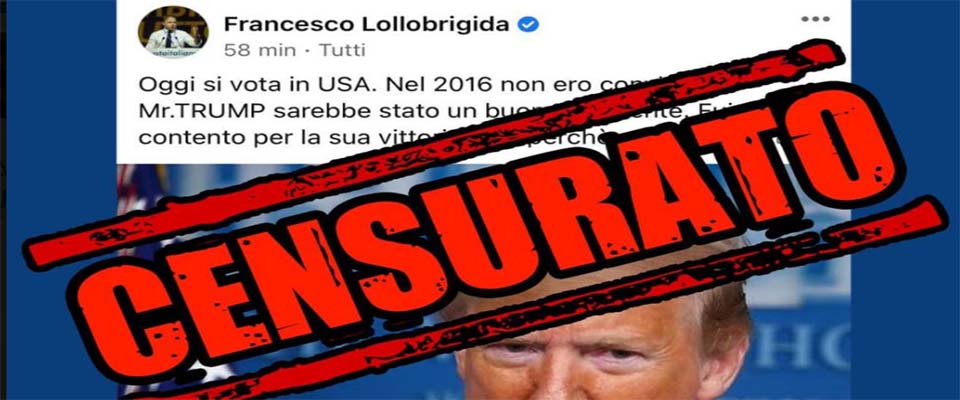 Vietato sostenere Trump, Fb censura i post. La denucia del capogruppo di FdI Lollobrigida