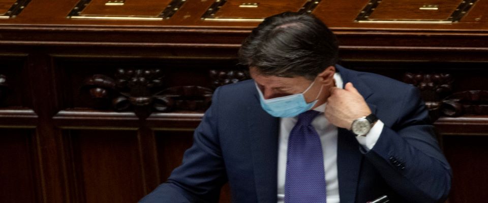 Italian Premier, Giuseppe Conte, after his speech in the Chamber of Deputies on the situation of the pandemic from Covid-19, Rome, 02 November 2020. “The curve runs in every continent. The EU within a global framework is one of the areas most affected by the impact of the second wave. In recent weeks the increase in Covid cases has been of 150 infections for every 100 thousand inhabitants and also in our country the situation is worsening, the recrudescence has led to a significant multiplication of infections”, Conte said.  ANSA/MAURIZIO BRAMBATTI