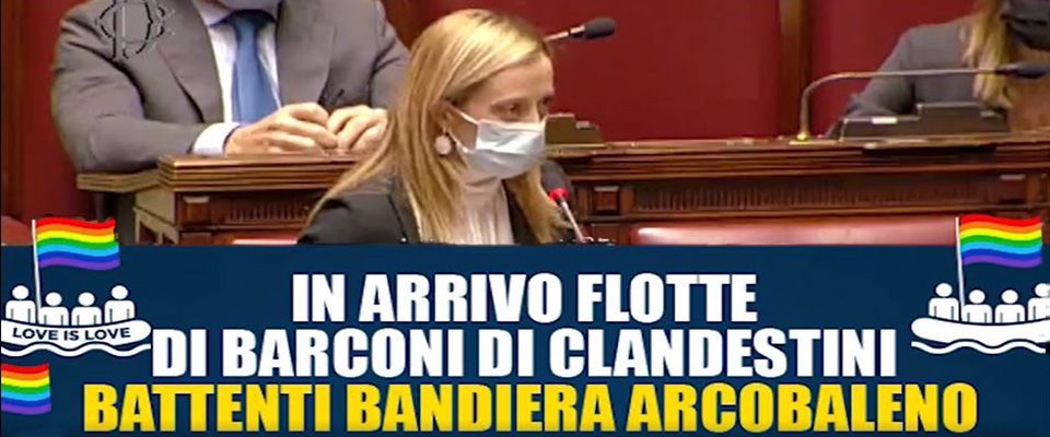 Dl sicurezza, Meloni zittisce la Boldrini: grazie a lei “in arrivo flotte di migranti battenti bandiera arcobaleno”