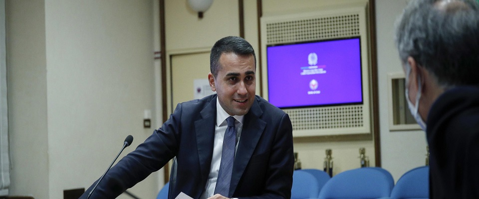 Italian Foreign Minister Luigi Di Maio in video conference call during the ‘MED Dialogues’ event, Rome, Italy 4 december 2020. ANSA/GIUSEPPE LAMI