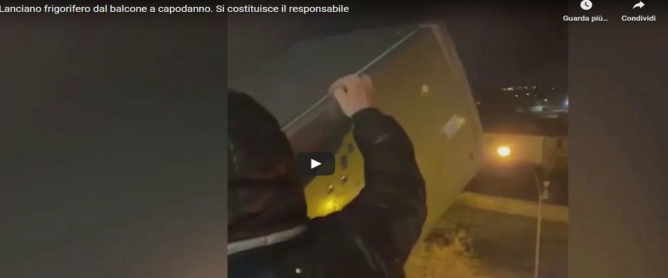 Sfregio di Capodanno lanciano frigo dal balcone