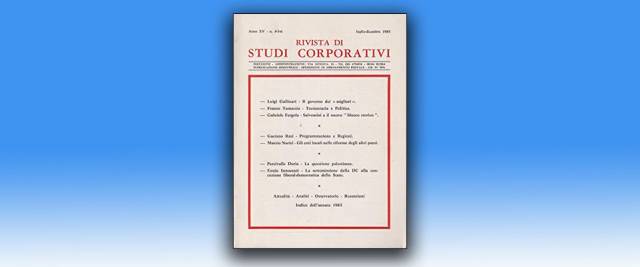 "Rivista di studi corporativi"