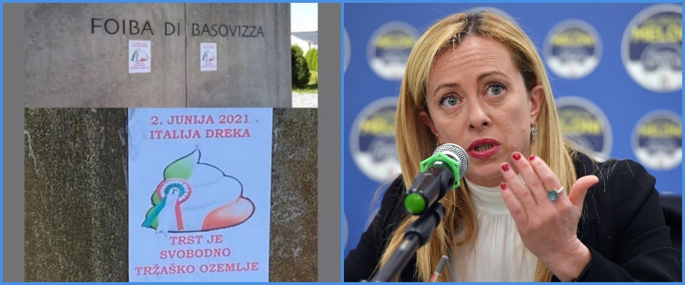 manifesti anti-italiani foiba Basovizza