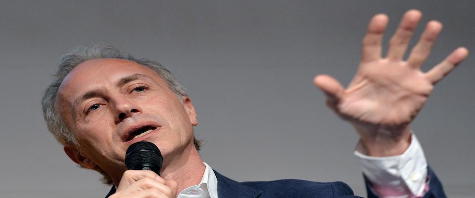 Marco Travaglio durante la XXVII edizione del Salone Internazionale del Libro al Lingotto, Torino,12 Maggio 2014.
ANSA/ ALESSANDRO DI MARCO