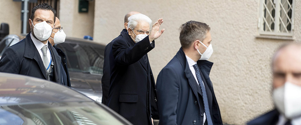 Re-elected Italian President Sergio Mattarella leaves his home in Rome, Italy, 30 January 2022.
ANSA/MASSIMO PERCOSSI