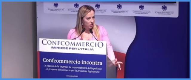 Meloni a Confcommercio