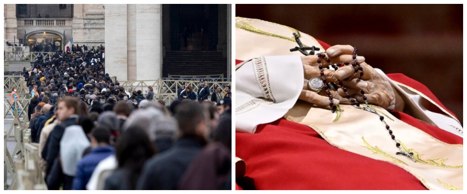 Oggi in 25mila per rendere omaggio a Benedetto XVI. I funerali solenni giovedì 5 gennaio