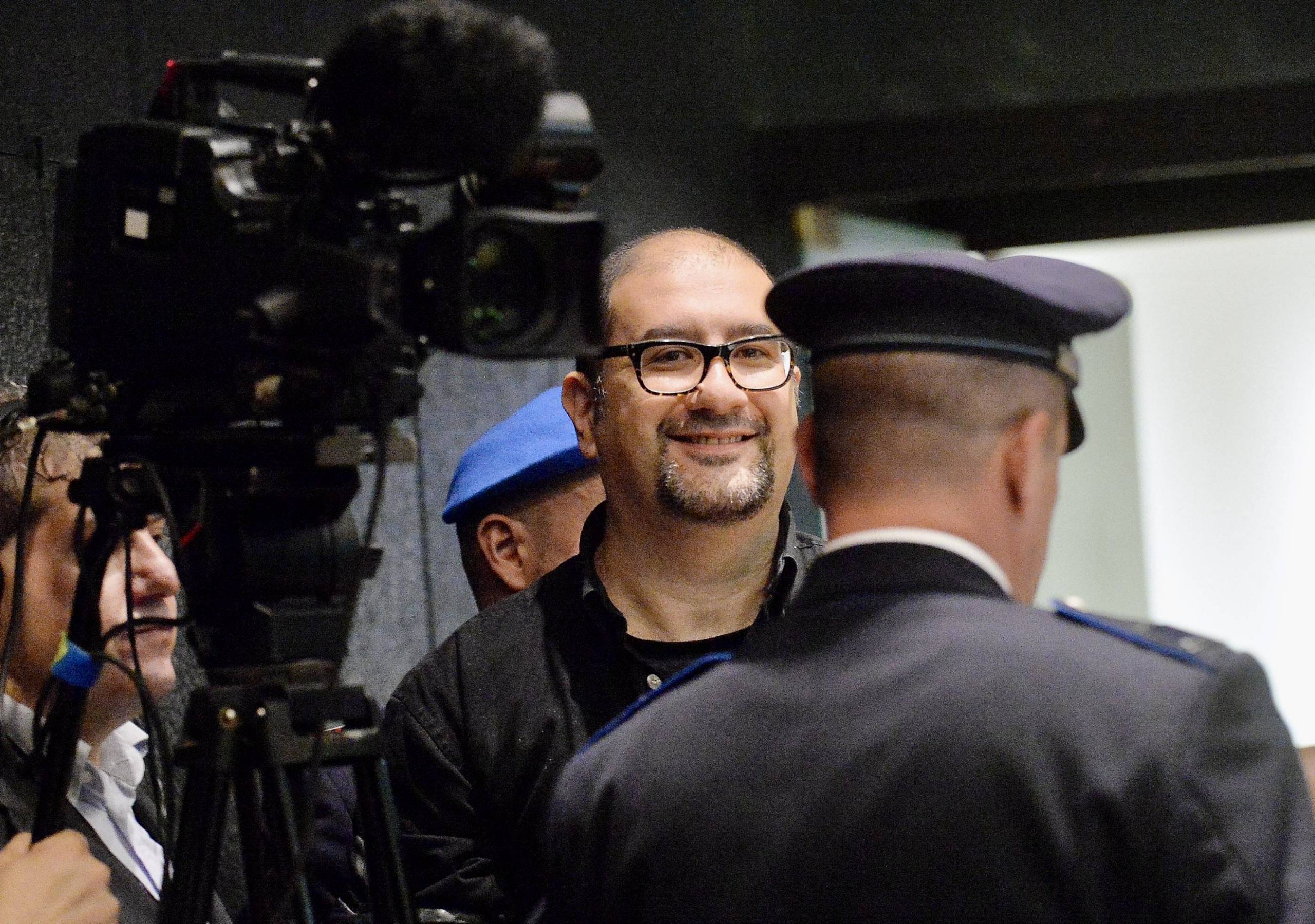 Alfredo Cospito uno dei due anarchici imputati per il ferimento dell’AD di Ansaldo Nucleare, 30 ottobre 2013 a Genova.
ANSA/LUCA ZENNARO