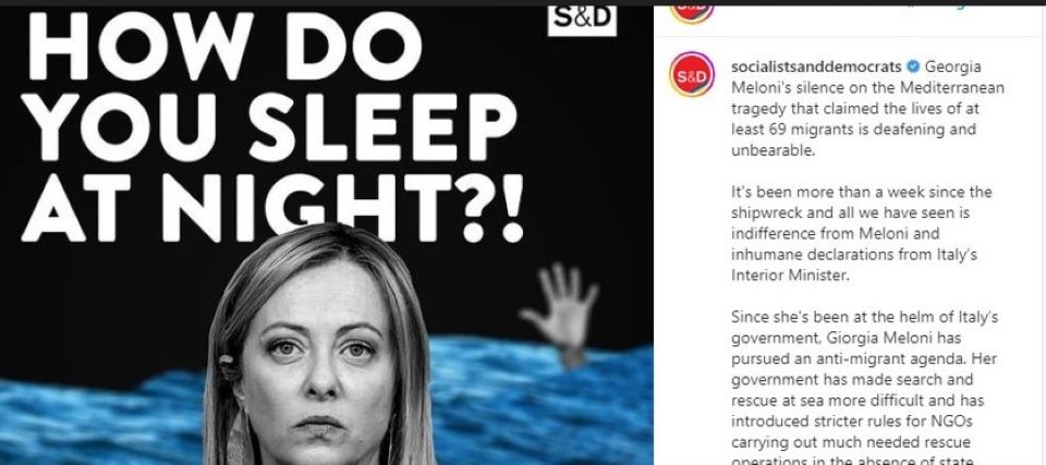 Ue, post indecente contro Meloni su Instagram. Fidanza: “La sinistra europea fa sciacallaggio”