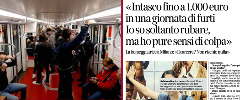 Lo sberleffo della borseggiatrice Rom al Pd: “In metro guadagno mille euro al giorno, fotografatemi pure”