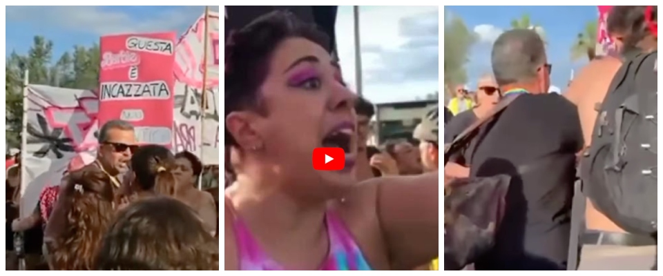 Trans contro gay al Pride di Rimini. Prima la rissa poi le accuse di “discriminazione” (video)