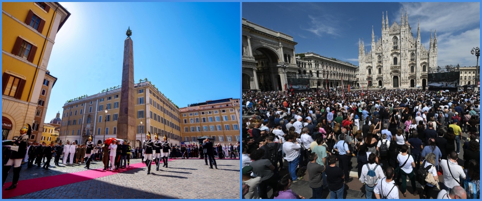 funerali Napolitano Berlusconi