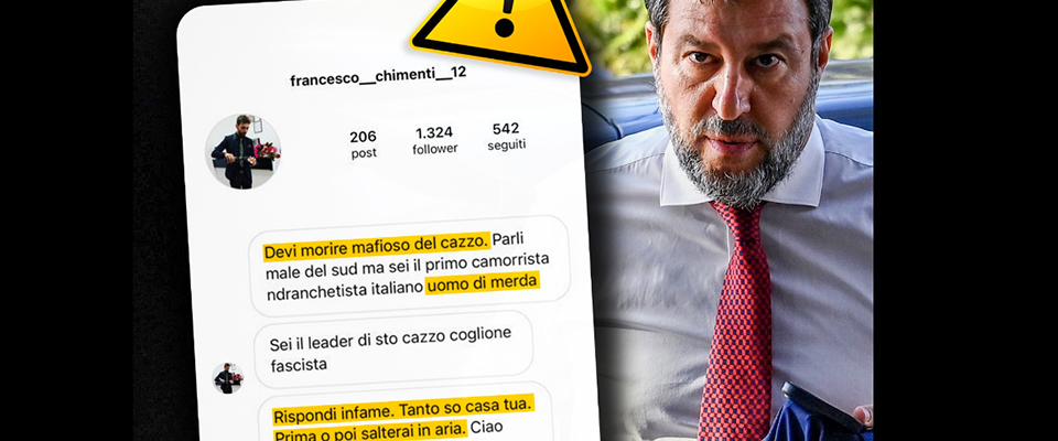 Minacce sul web a Salvini: “Devi morire, mafioso”. Solidarietà non bipartisan: M5S e sinistra tacciono