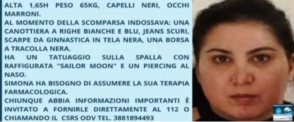 La smemorata di Colle Oppio: scomparsa due mesi fa, ritrovata in un parco romano Simona Baglivo